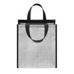 Grey And White Glen Plaid Print Insulated Lunch Tote