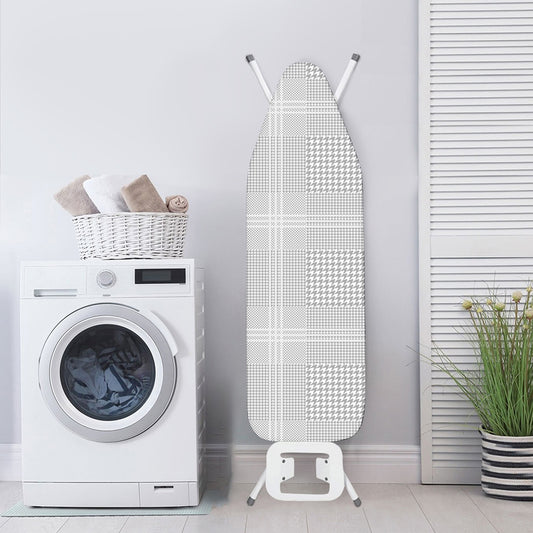 Grey And White Glen Plaid Print Ironing Board Cover