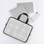 Grey And White Glen Plaid Print Laptop Sleeve With Handle
