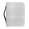 Grey And White Glen Plaid Print Leather Bible Cover
