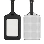 Grey And White Glen Plaid Print Luggage Tag