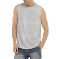 Grey And White Glen Plaid Print Men's Fitness Tank Top