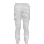 Grey And White Glen Plaid Print Men's leggings