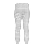 Grey And White Glen Plaid Print Men's leggings