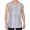 Grey And White Glen Plaid Print Men's Velvet Tank Top