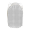 Grey And White Glen Plaid Print Mesh Laundry Hamper