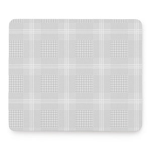 Grey And White Glen Plaid Print Mouse Pad