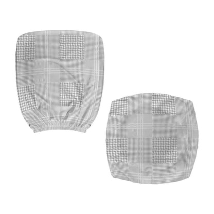Grey And White Glen Plaid Print Office Chair Cover