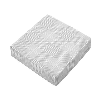 Grey And White Glen Plaid Print Outdoor Seat Cushion Cover