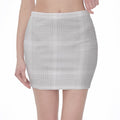 Grey And White Glen Plaid Print Pencil Mini Skirt