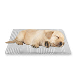 Grey And White Glen Plaid Print Pet Cooling Mat Cover
