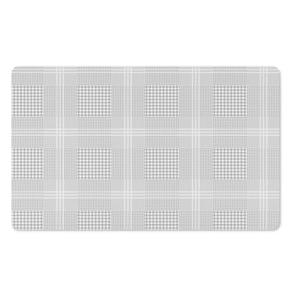 Grey And White Glen Plaid Print Polyester Doormat