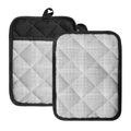 Grey And White Glen Plaid Print Pot Holders With Pocket
