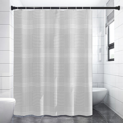 Grey And White Glen Plaid Print Premium Shower Curtain