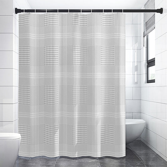 Grey And White Glen Plaid Print Premium Shower Curtain