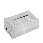 Grey And White Glen Plaid Print Rectangle Tissue Box Cover
