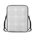 Grey And White Glen Plaid Print Rectangular Crossbody Bag