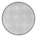Grey And White Glen Plaid Print Round Floor Mat
