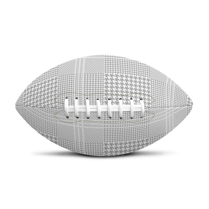 Grey And White Glen Plaid Print Rugby Ball