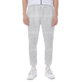 Grey And White Glen Plaid Print Joggers
