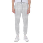 Grey And White Glen Plaid Print Scuba Joggers