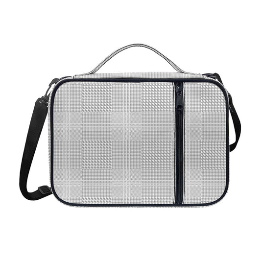 Grey And White Glen Plaid Print Shoulder Strap Bible Bag