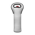 Grey And White Glen Plaid Print Single Neoprene Wine Tote