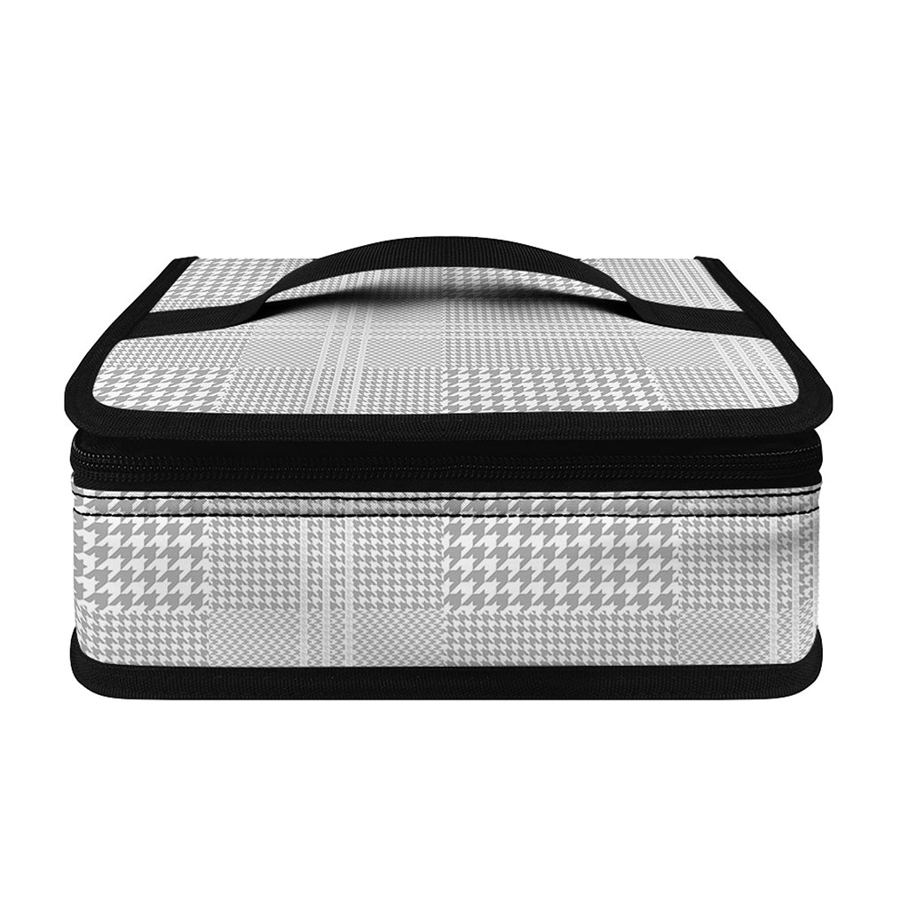 Grey And White Glen Plaid Print Small Lunch Bag