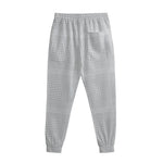 Grey And White Glen Plaid Print Sweatpants