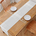 Grey And White Glen Plaid Print Table Runner
