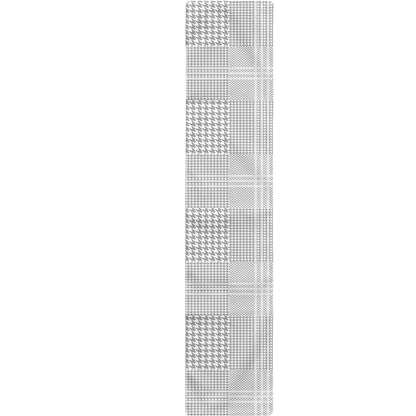 Grey And White Glen Plaid Print Table Runner