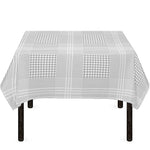 Grey And White Glen Plaid Print Tablecloth
