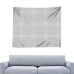 Grey And White Glen Plaid Print Tapestry