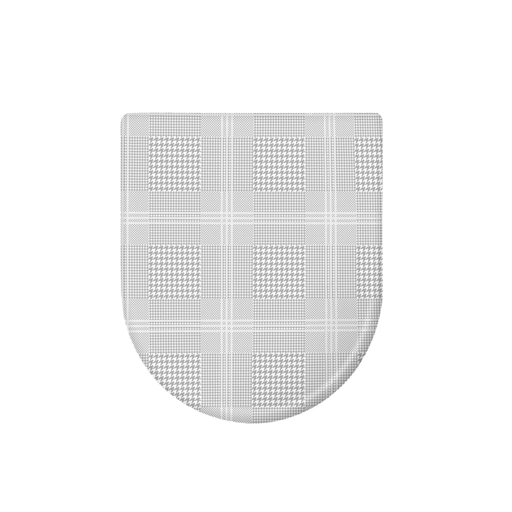Grey And White Glen Plaid Print Toilet Lid Cover