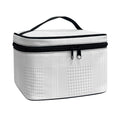 Grey And White Glen Plaid Print Travel Makeup Bag