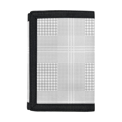 Grey And White Glen Plaid Print Trifold Wallet