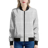 Grey And White Glen Plaid Print Women's Bomber Jacket