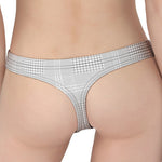 Grey And White Glen Plaid Print Women's Thong