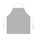 Grey And White Houndstooth Pattern Print Adjustable Apron