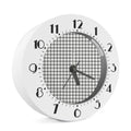 Grey And White Houndstooth Pattern Print Alarm Clock