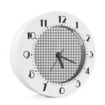 Grey And White Houndstooth Pattern Print Alarm Clock