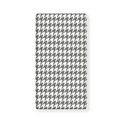 Grey And White Houndstooth Pattern Print Baby Crib Sheet