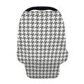 Grey And White Houndstooth Pattern Print Baby Seat Cover