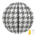 Grey And White Houndstooth Pattern Print Basketball