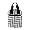 Grey And White Houndstooth Pattern Print Bible Tote Bag