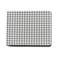 Grey And White Houndstooth Pattern Print Bifold Wallet