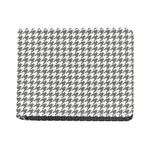 Grey And White Houndstooth Pattern Print Bifold Wallet