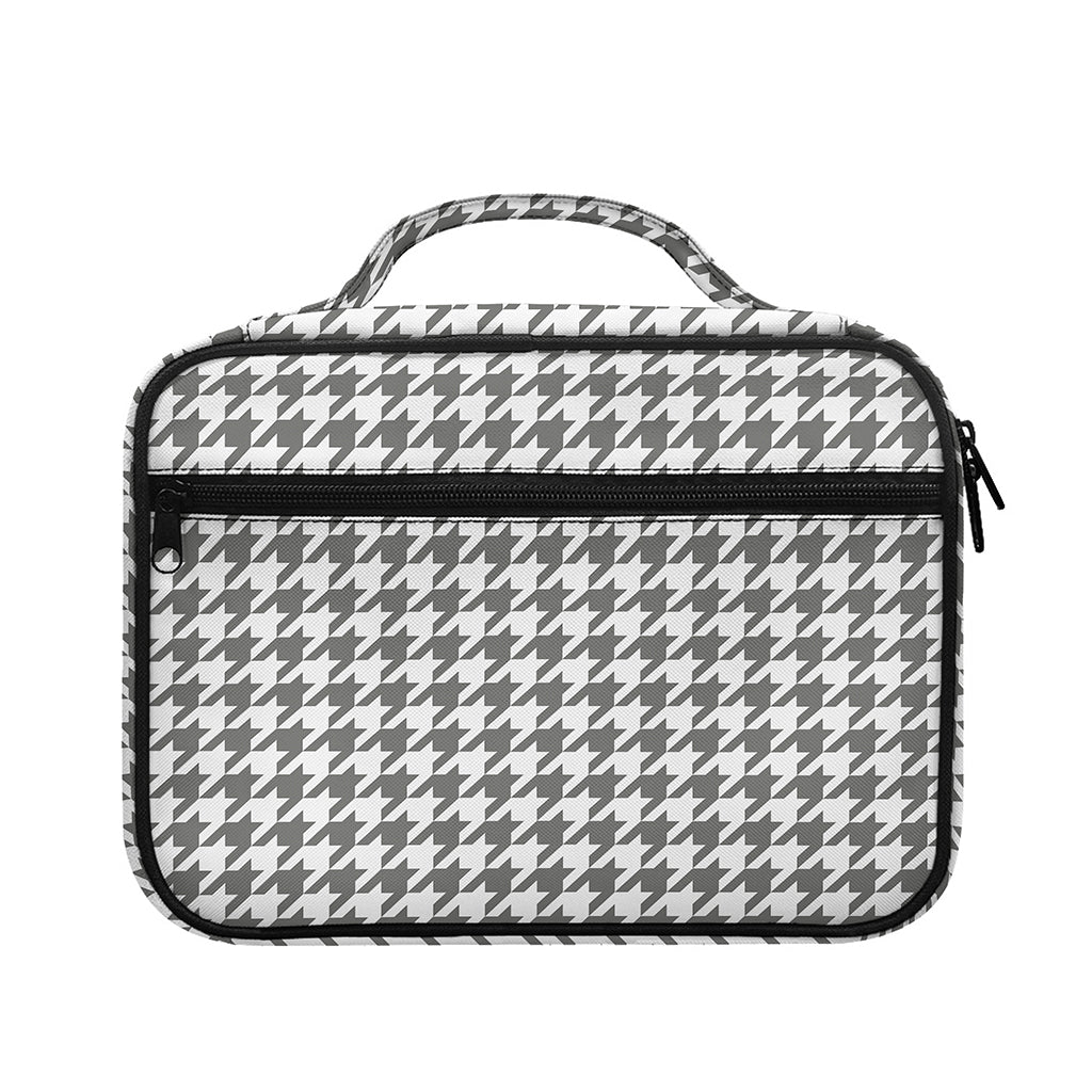 Grey And White Houndstooth Pattern Print Briefcase Bible Bag