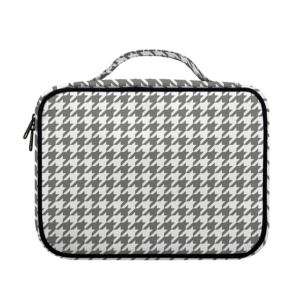 Grey And White Houndstooth Pattern Print Briefcase Bible Bag