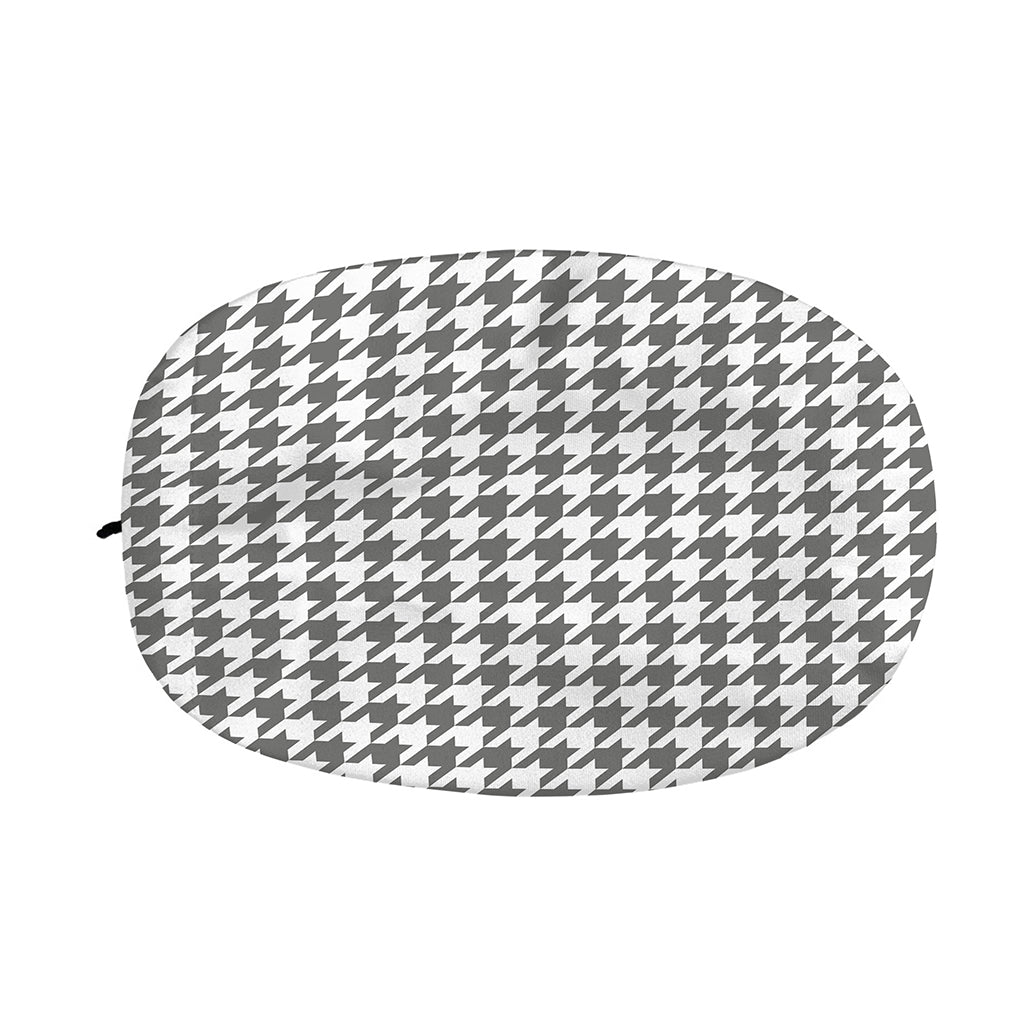 Grey And White Houndstooth Pattern Print Car Side Mirror Covers